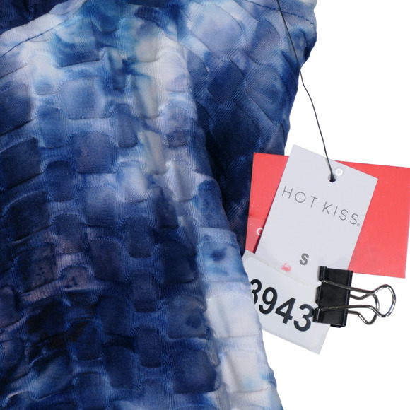 NEW Hot Kiss Blue Tie Dye Leggings Womens Small Elastic Waist Textured Fabric - Picture 9 of 9